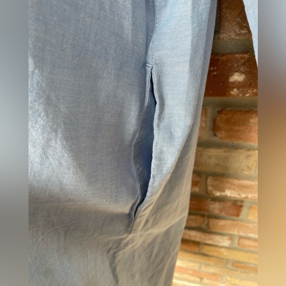 Johnny Was Camellia Mandarin Collar Cotton Dress Light Denim Blue Sz XSmall - Picture 7 of 8